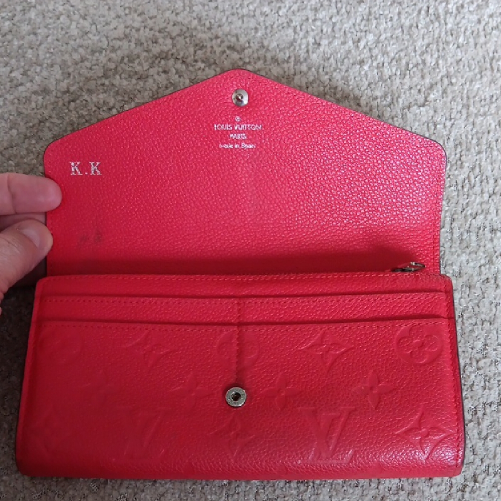 Louis Vuitton Empreinte Sarah Red Leather Envelope Wallet - Picture 3 of 16